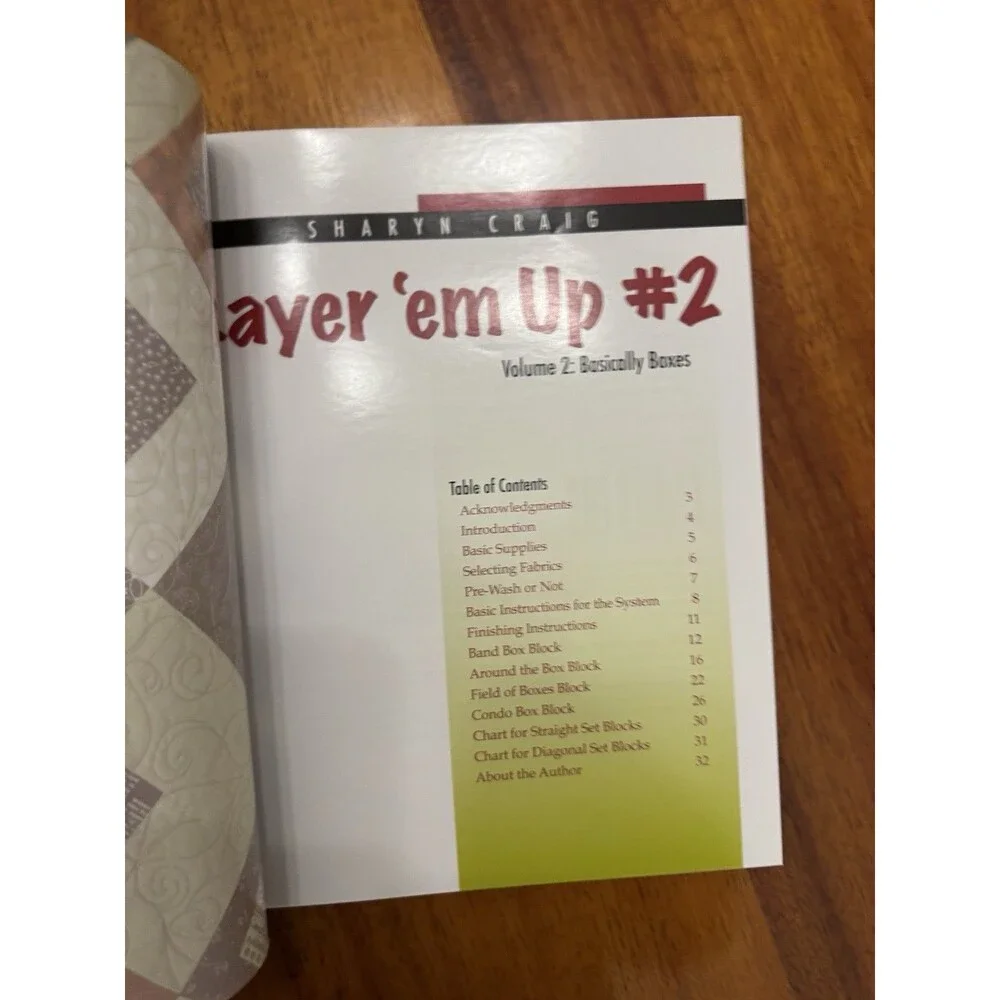 Layer 'em Up #2 Volume 2 Basically Boxes Sharyn Craig Quilt Pattern Book Cozy